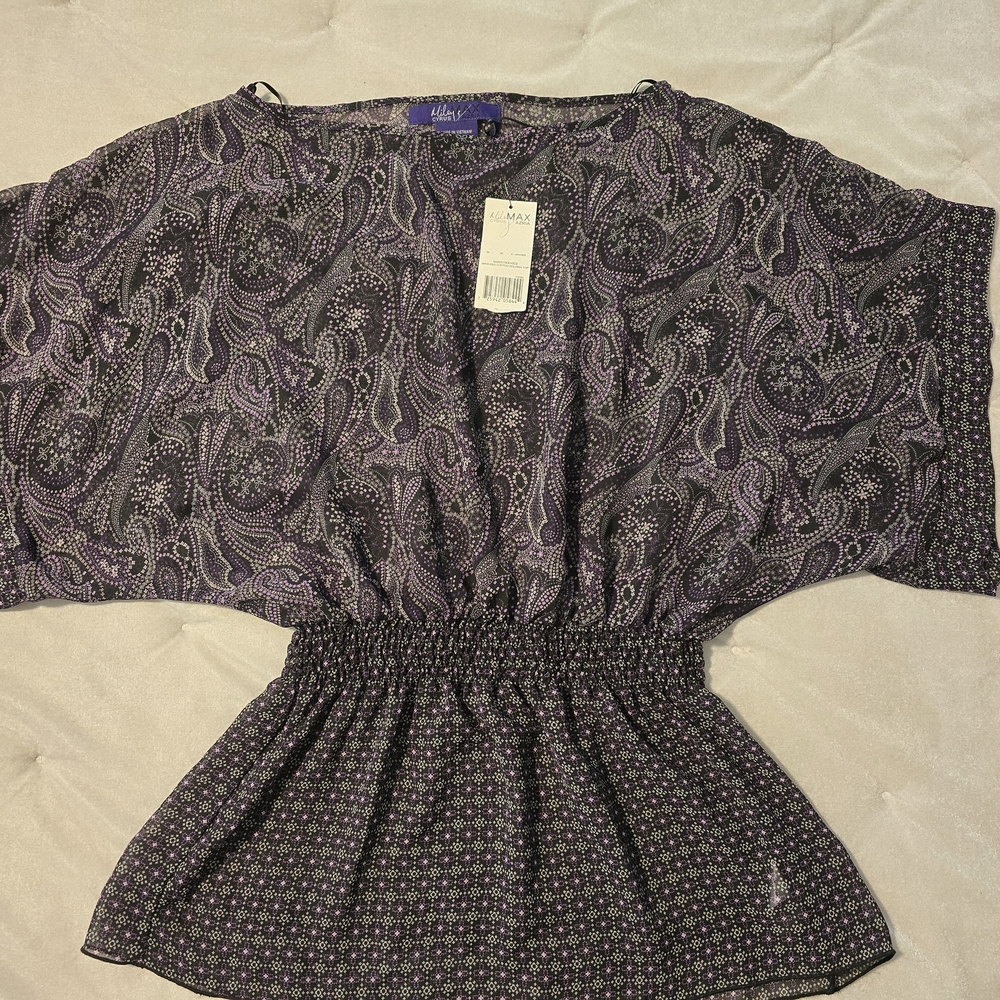 Max Azaria Women's Purple Paisley Top
